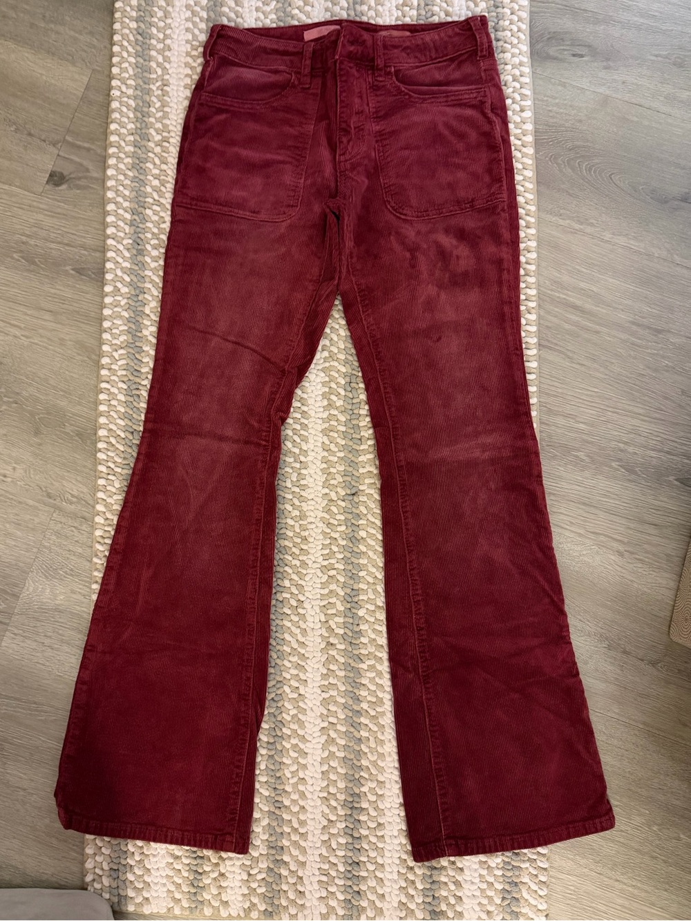 Pilcro Wine Corduroy Flare Jeans